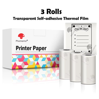 T02/M02X Colorful Thermal Sticker Paper Roll Self-Adhesive Black Character on Mint Green/Purple/Orange,50Mm X 3.5M